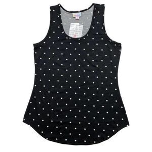 LuLaRoe Black White Polka Dot Scoop‎ Neck Tank Top Sz Small NEW